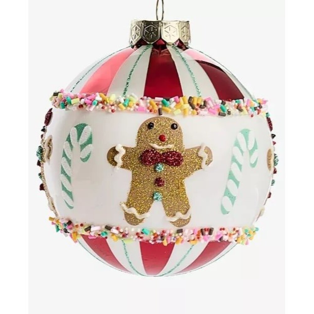 Macy’s Holiday Lane Gingerbread Village Glass Ball Ornament